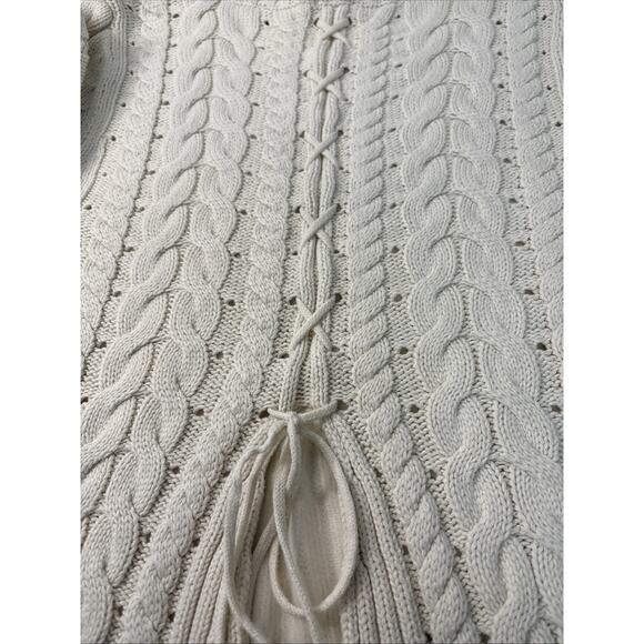 CABI Cottagecore Ethereal Corset Lace Cable Knit Sweater Cream Ivory 3157 S - Picture 11 of 11